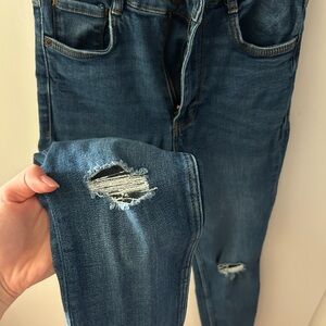 Distressed Blue Denim Skinny Jeans Size S